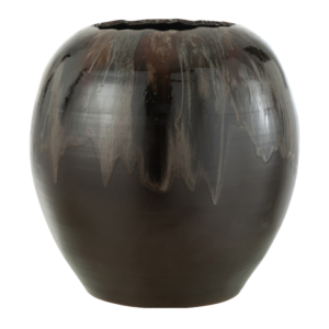 Hněd&yacute; keramick&yacute; květin&aacute;č J-line Potta 30 cm