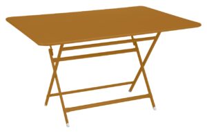 Hněd&yacute; kovov&yacute; skl&aacute;dac&iacute; stůl Fermob Caract&eacute;re 128 x 90 cm