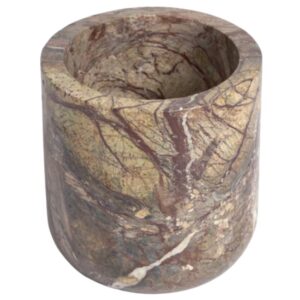 Hněd&yacute; mramorov&yacute; stojan na zubn&iacute; kart&aacute;čky Kave Home Spalsh