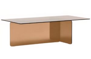 Hněd&yacute; skleněn&yacute; konferenčn&iacute; stolek Kave Home Zaren 120 x 60 cm