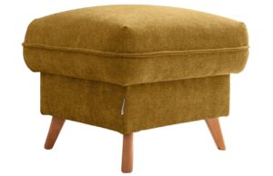 Hořčicově žlut&aacute; čalouněn&aacute; podnožka Miuform Sweet Harmony 60 x 60 cm