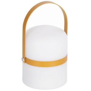 Hořčicově žlut&aacute; plastov&aacute; LED lampa Kave Home Ridley