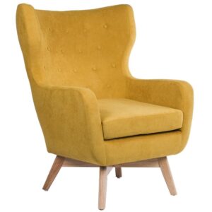 Hořčicově žlut&eacute; l&aacute;tkov&eacute; křeslo Somcasa Lisboa