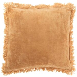 Hořčicově žlut&yacute; sametov&yacute; pol&scaron;t&aacute;ř J-line Finnie 49 x 49 cm