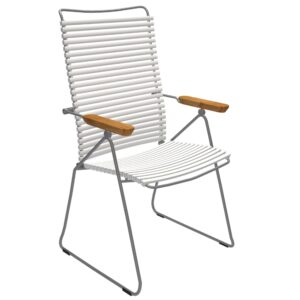 Houe B&iacute;l&aacute; plastov&aacute; polohovac&iacute; zahradn&iacute; židle Click