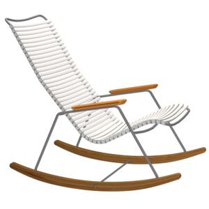 Houe B&iacute;l&eacute; plastov&eacute; houpac&iacute; zahradn&iacute; křeslo Click