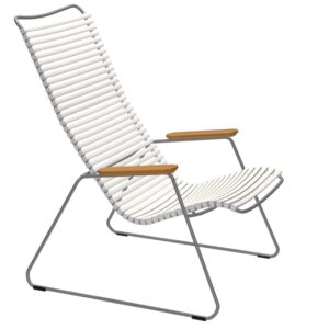 Houe B&iacute;l&eacute; plastov&eacute; zahradn&iacute; lounge křeslo Click