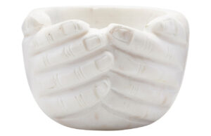 House Doctor B&iacute;l&aacute; mramorov&aacute; miska Hands ⌀ 15 cm