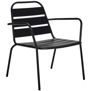 House Doctor Čern&aacute; kovov&aacute; zahradn&iacute; židle Helo s područkami