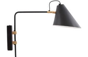 House Doctor Čern&eacute; kovov&eacute; n&aacute;stěnn&eacute; světlo Club