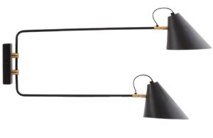 House Doctor Čern&eacute; kovov&eacute; n&aacute;stěnn&eacute; světlo Club Double