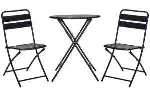 House Doctor Čern&yacute; kovov&yacute; zahradn&iacute; set dvou židl&iacute; a stolku Helo