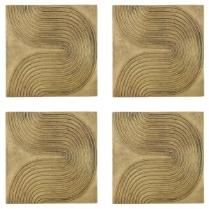 House Doctor Čtyřd&iacute;ln&aacute; kovov&aacute; n&aacute;stěnn&aacute; dekorace List 20 x 20 cm