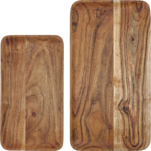 House Doctor Set dvou dřevěn&yacute;ch podnosů Wood 33/43 x 18/23 cm