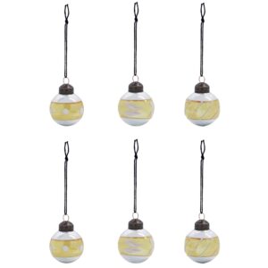 House Doctor Set &scaron;esti zlat&yacute;ch skleněn&yacute;ch v&aacute;nočn&iacute;ch ozdob Glowi 4 cm