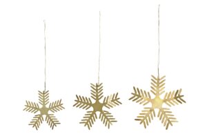 House Doctor Set tř&iacute; mosazn&yacute;ch v&aacute;nočn&iacute;ch ozdob Ornaments