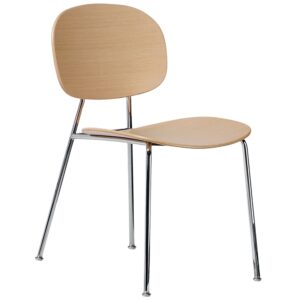 Infiniti Dubov&aacute; j&iacute;deln&iacute; židle Tondina s chromovanou podnož&iacute;