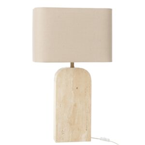 J-line B&iacute;l&aacute; kamenn&aacute; stoln&iacute; lampa Travertine 71 cm
