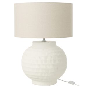 J-line B&iacute;l&aacute; keramick&aacute; stoln&iacute; lampa Terracotta 62 cm