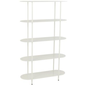 J-line B&iacute;l&yacute; kovov&yacute; reg&aacute;l Oval 150 x 90 cm