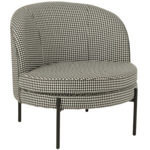 J-line Černob&iacute;l&eacute; čalouněn&eacute; křeslo Pied-de-poule