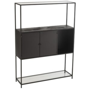 J-line Čern&yacute; kovov&yacute; reg&aacute;l Rectangle 126 x 90 cm