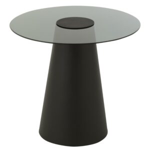 J-line Čern&yacute; skleněn&yacute; odkl&aacute;dac&iacute; stolek Mirage 60 cm