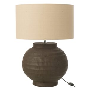 J-line Hněd&aacute; keramick&aacute; stoln&iacute; lampa Terracotta 62 cm