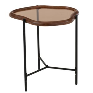 J-line Hněd&yacute; odkl&aacute;dac&iacute; stolek Mell 50 x 45 cm