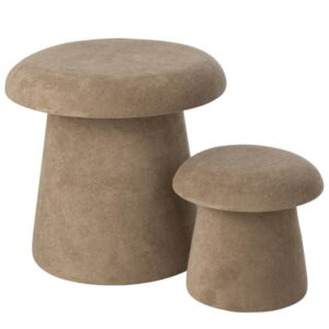 J-line Set dvou b&eacute;žov&yacute;ch stoliček Mushroom 60/37