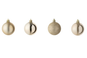 J-line Zlat&eacute; plastov&eacute; v&aacute;nočn&iacute; ozdoby Sparkle