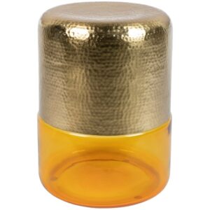 Jantarovo zlat&yacute; odkl&aacute;dac&iacute; stolek DUTCHBONE CAVE 35 cm