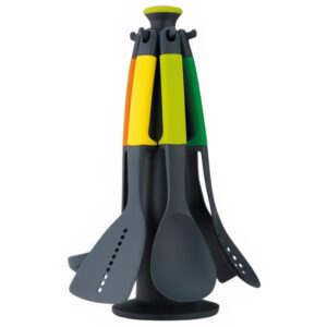 Joseph Joseph Sada barevn&yacute;ch plastov&yacute;ch kuchyňsk&yacute;ch pomůcek se stojanem Elevate