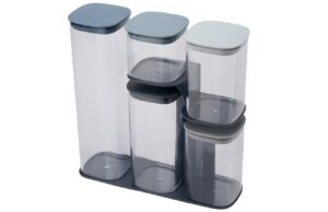 Joseph Joseph Sada pěti &scaron;edomodr&yacute;ch plastov&yacute;ch d&oacute;z na potraviny Podium