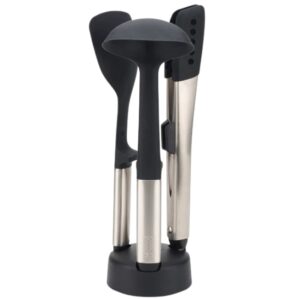 Joseph Joseph Sada tř&iacute; nerezov&yacute;ch kuchyňsk&yacute;ch pomůcek se stojanem Elevate Fusion