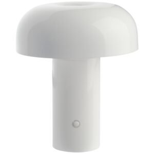 Jotex B&iacute;l&aacute; kovov&aacute; nab&iacute;jec&iacute; stoln&iacute; LED lampa RAGGE