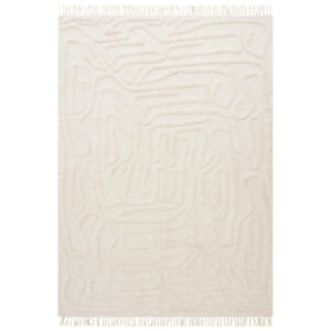 Jotex B&iacute;l&yacute; bavlněn&yacute; koberec CORBIE 200 x 300 cm