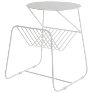 Jotex B&iacute;l&yacute; kovov&yacute; odkl&aacute;dac&iacute; stolek DALLY 56 x 59 cm