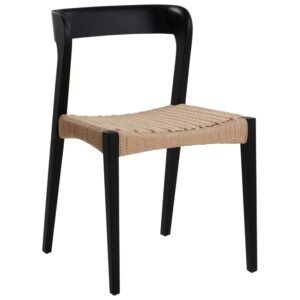 Jotex Čern&aacute; dřevěn&aacute; j&iacute;deln&iacute; židle VIKDALEN s v&yacute;pletem