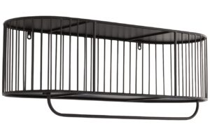 Jotex Čern&yacute; kovov&yacute; z&aacute;věsn&yacute; vě&scaron;&aacute;k s polic&iacute; LONDON 80 x 30 cm