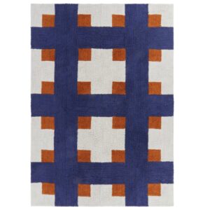 Jotex Hnědo-modr&yacute; bavlněn&yacute; koberec DELPHI 160 x 230 cm