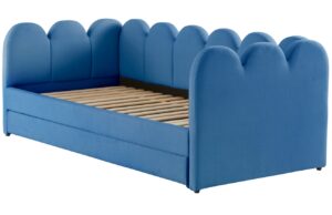 Jotex Modr&aacute; čalouněn&aacute; rozkl&aacute;dac&iacute; postel OLEMA 90 x 200 cm