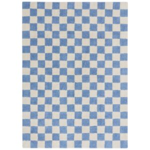 Jotex Modr&yacute; kostkovan&yacute; koberec MELA 200 x 300 cm