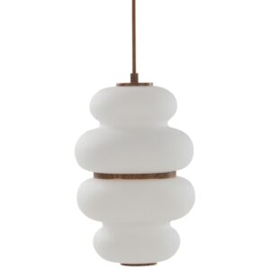 Jotex Op&aacute;lově b&iacute;l&eacute; skleněn&eacute; z&aacute;věsn&eacute; LED světlo NAJAC 20 cm