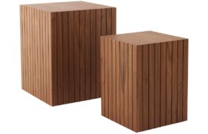 Jotex Set dvou ořechov&yacute;ch odkl&aacute;dac&iacute;ch stolků PALANZO 30 x 30/40 x 40 cm