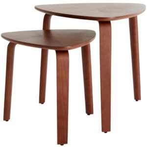 Jotex Set dvou ořechov&yacute;ch odkl&aacute;dac&iacute;ch stolků TULUA 44 x 43/55 x 56 cm