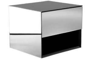 Jotex Stř&iacute;brn&yacute; zrcadlov&yacute; z&aacute;věsn&yacute; nočn&iacute; stolek MIRRE 37 x 35 cm