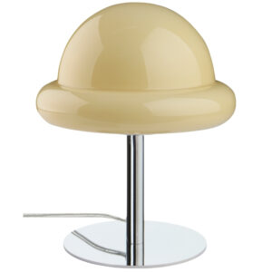 Jotex Světle žlut&aacute; skleněn&aacute; stoln&iacute; lampa BUBBA