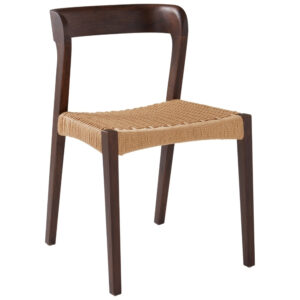 Jotex Tmav&aacute; dubov&aacute; j&iacute;deln&iacute; židle VIKDALEN s v&yacute;pletem