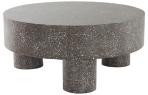 Jotex Tmavě &scaron;ed&yacute; kovov&yacute; konferenčn&iacute; stolek MALARO 90 cm